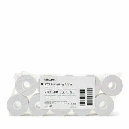 MCKESSON ECG Recording Paper Roll, 2in. x 100ft., 10PK 26-307438